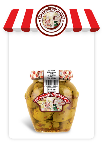 Olive Schiacciate Piccanti - Formato 314 mL